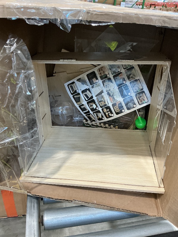 Photo 1 of 11 in 1 Wooden Hamster Cage with All Accessories, 15.8 Inch 3-Layer Dwarf Hamster Cage Acrylic,Small Animal Cages, Pastoral Style Mouse Cage for Pet Mice, Hedgehog, with Stairs, Fences and Swing