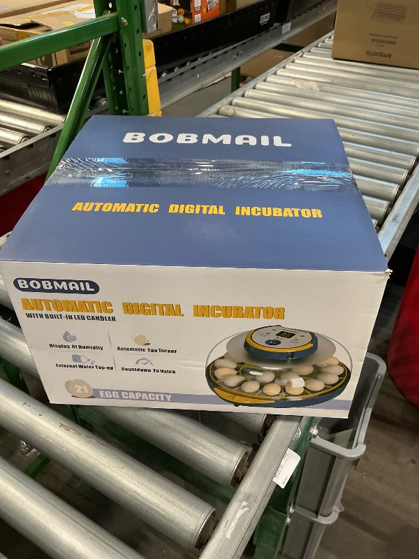 Photo 1 of 21 Egg Incubator, App Record Temperature and Humidity Data During Incubation, Incubator with Automatic Egg Turning and Humidity Control, Hold 21 Chicken Eggs (Blue)