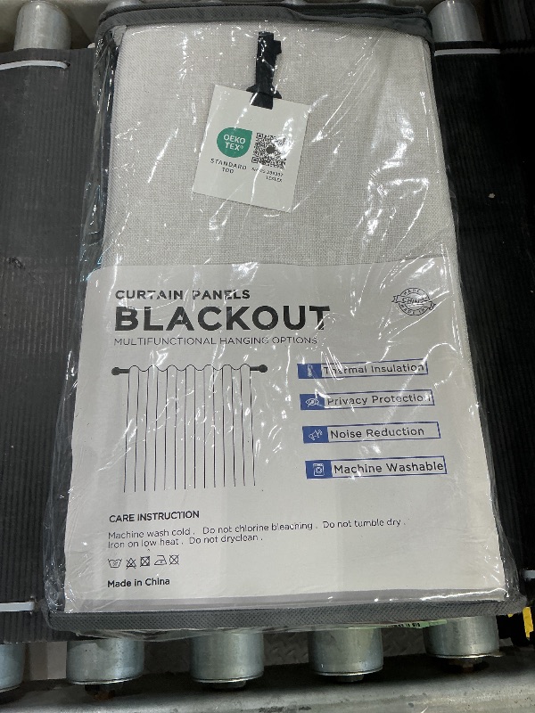 Photo 1 of 100% Blackout Shield Linen Blackout Curtains for Bedroom 96 Inches Long, Back Tab/Rod Pocket Living Room Drapes, Thermal Insulated Blackout Curtains 2 Panels Set, 50" W x 96" L, Beige