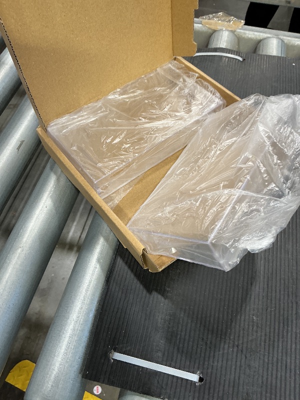 Photo 1 of 2 PCS Clear Acrylic Cash Box, Acrylic Money Storage Box Holder Organizer for Cash, Cash Organizer, Single Row Currency Cash Tray Storage Box Holder Organizer for Money, 7 x 3.7 x 1.3 Inch