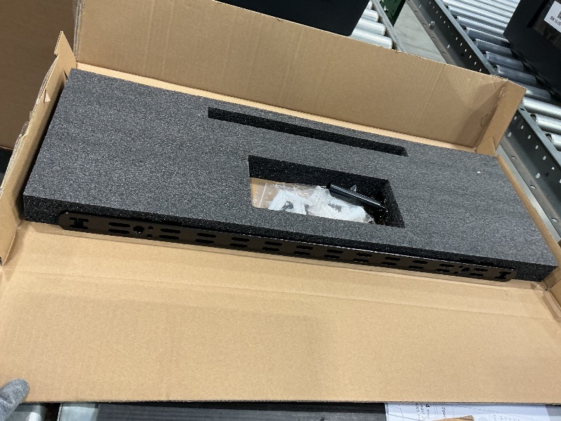 Photo 1 of 1pc Floating Shelf Bracket Heavy Duty,Decorative Floating Shelf Hardware Hidden Black Metal Fireplace Mantel Brackets (22"X6"X1.0" Without Tools)