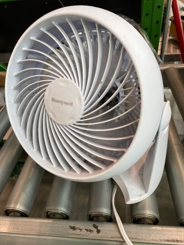 Photo 1 of *Minor Damaged*Honeywell TurboForce Air Circulator, Small Tabletop Fan, Quiet Personal Fan for Home or Office, 3 Speeds, 90 Degree Pivoting Head, White, HT-904