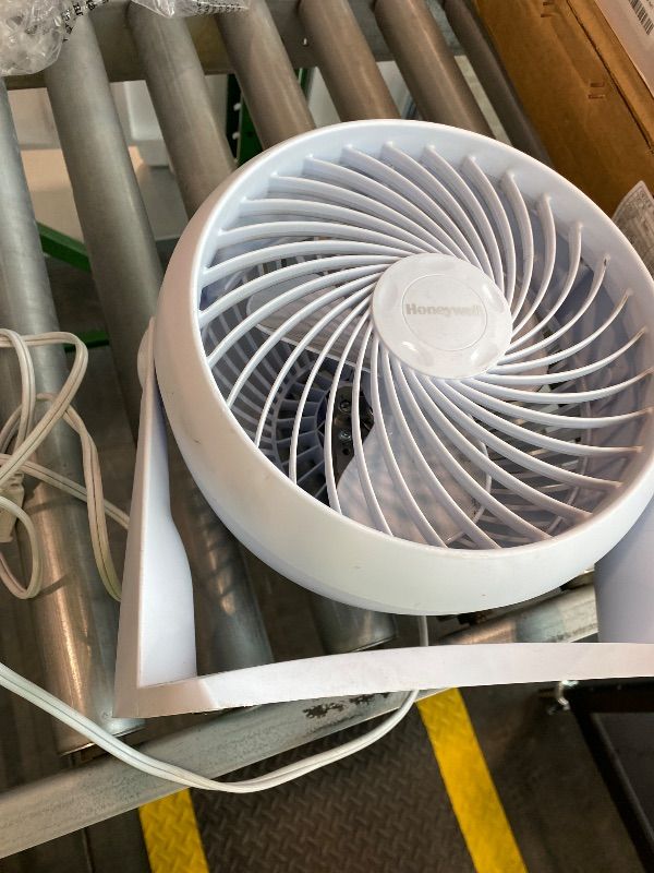 Photo 1 of *Minor Damaged*Honeywell TurboForce Air Circulator, Small Tabletop Fan, Quiet Personal Fan for Home or Office, 3 Speeds, 90 Degree Pivoting Head, White, HT-904