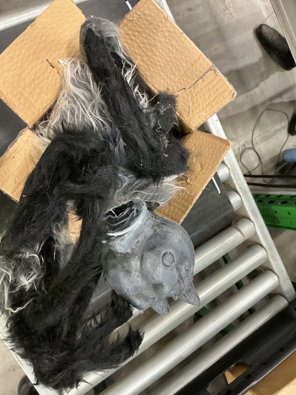 Photo 1 of 27'' Halloween Spider Hanging Decorations, Up and Down Automatically Sound Activated Scary Shaking Spiders Fake Hairy Spider Props for Halloween Animatronics Decorations Yard Party Garden Lawn Decor