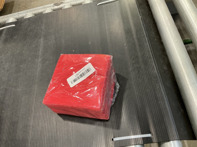 Photo 1 of 100 Pack Red Beverage Napkins, Big Party Pack, 2 Ply, Ideal for Wedding, Party, Birthday, Dinner, Lunch, Cocktails. (5” x 5”) by Amcrate