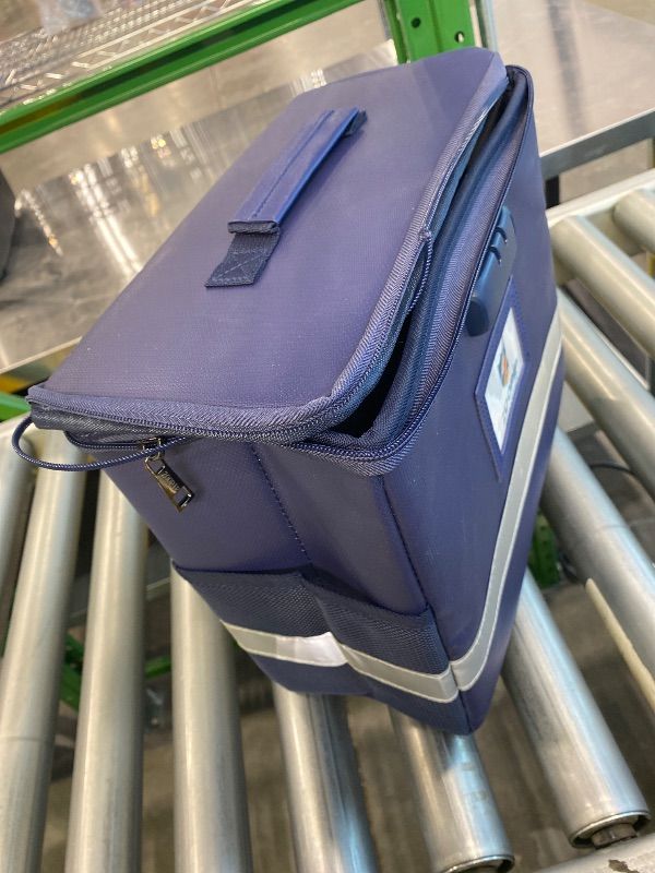 Photo 1 of *Minor Damaged - Check clerk notes*
ZOOPIP Fireproof File Box with Lock, Document Box Storage Organizer, Suitable for Hanging File Folders in Letter Size, Collapsible File Box, Reflective Strip for Fast Find (12.2"*6"*10.2, Blue)