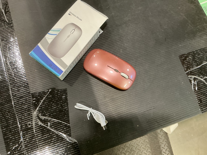 View 2 of WREANU Wireless Bluetooth Mouse Rechargeable Laptop Mice with LED Lights Silent Slim Use(BT5.2 & 2.4G Portable USB) Dual Mode Computer Mouse for Laptop/iPad/Tablet/Apple/Computer/Mac(Rose Gold)