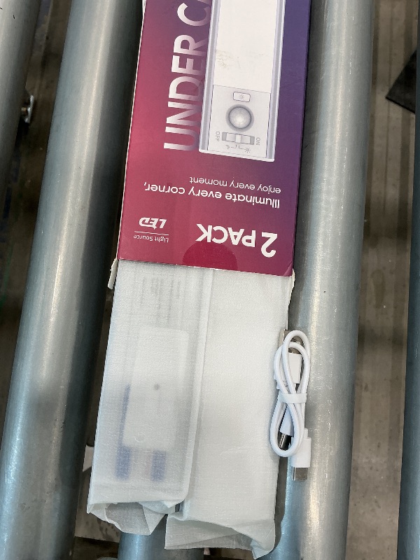 Photo 1 of 2 Pack Under Cabinet Lighting, 3 Color Temperature Motion Sensor Light Indoor, 2200mAh Rechargeable Closet Lights Motion Sensored, Adjustable Brightness, Under Counter Lights for Kitchen