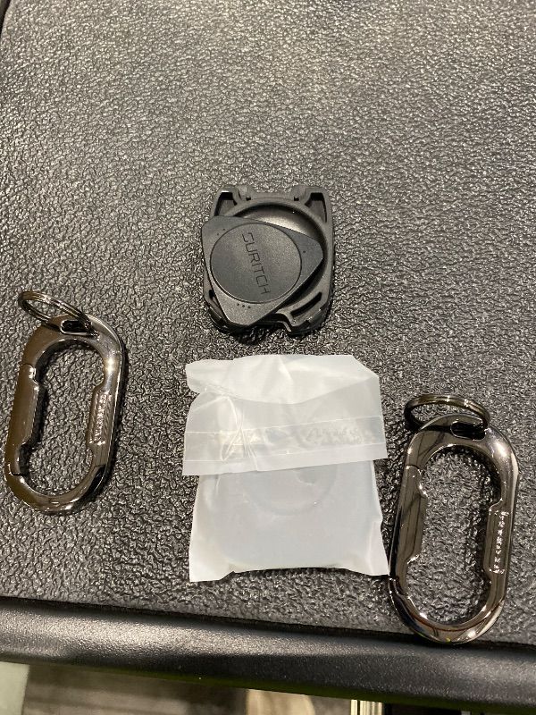 Photo 1 of *Missing Parts* SURITCH for AirTag Holder 2 Pack, Keychain with Anti-Lost Carabiner Shockproof TPU Protective Case for AirTag for Kids, Keys, Pets, Luggage, Bags, 2 Pack -(Black *2)