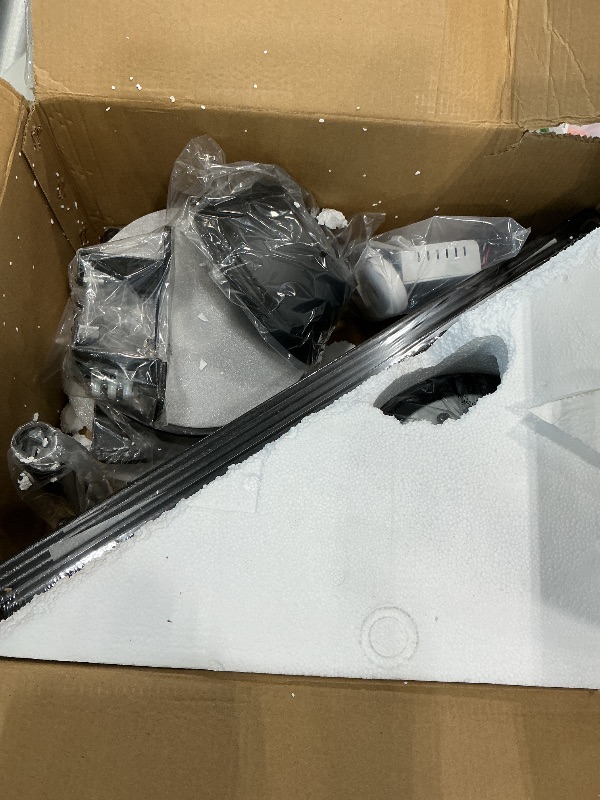 Photo 1 of *Missing items* *screws* FUMLTP 56inch Black Ceiling Fans with Lights and Remote/App Control, Dimmable LED, Reversible DC Motor, Noiseless, 6 Double-Side blades, 6 Speeds Low Profile Ceiling Fan for Indoor/Outdoor Use