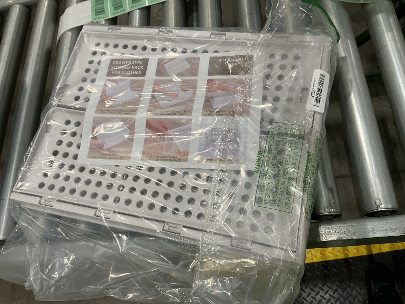 Photo 1 of 4 Pack Stackable Closet Storage Basket - Stackable Storage Bins, Multifunctional & Foldable Closet Organizer, Wardrobe Cupboard Space-Saving Clothes Storage Hat Organizer, White