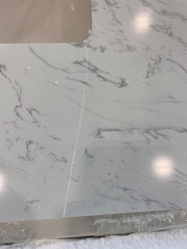 Photo 1 of ***READ CLERK NOTES*** 
Beckett 66 Inch Double Bathroom Vanity in White, Carrara Cultured Marble Countertop, Undermount Square Sinks, Matte Black Trim