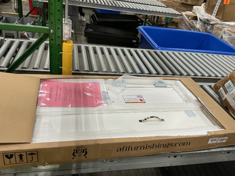 Photo 1 of AFI, Northfield Queen Murphy Bed Chest with Mattress, Storage Drawer and Built-in USB Charger, White