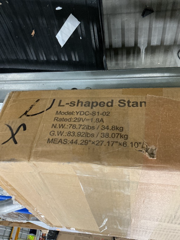 Photo 1 of Agilestic L-Shaped Standing Desk Adjustable Height, Electric Corner Standing Desk, Sit Stand Up Desk, 75x61 inch Sit Stand Computer Table, Rustic Brown