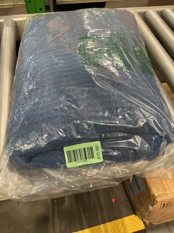 Photo 1 of 100% Cotton Salt Earth Throw Blanket, Twin, 68"x92" Waffle Throws For Home, Bedrooms, Outdoor Couch and Cozy Couch, Modern & Cozy Bed Room Decor Blankets, Lightweight All Season Western Blanket (Navy)