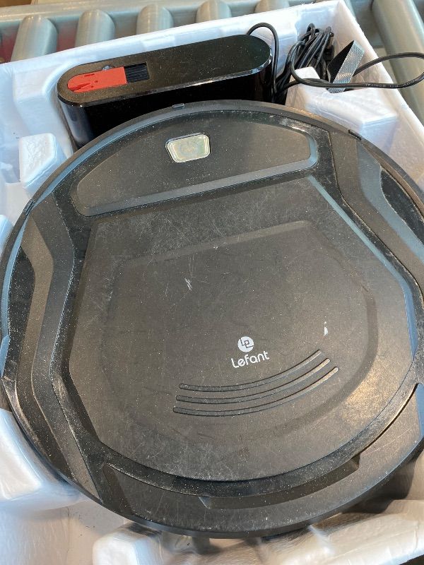 Photo 1 of *Missing Parts*
Lefant M210 Robot Vacuum Cleaner, 120-Min Runtime, Compact Design, Powerful Suction, Low Noise, Wi-Fi/App/Voice Control, Self-Charging, Scheduled Cleaning, Ideal for Pet Hair and Hard Floors, Black