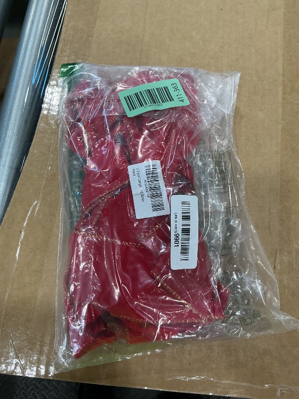 Photo 1 of 2 Pack Red Christmas Bows Outdoor Decorations,12”x20” Large Christmas Tree Topper Bow, Velvet Wreath Bow with Glitter Gold Edge for Xmas Home Front Door Decor