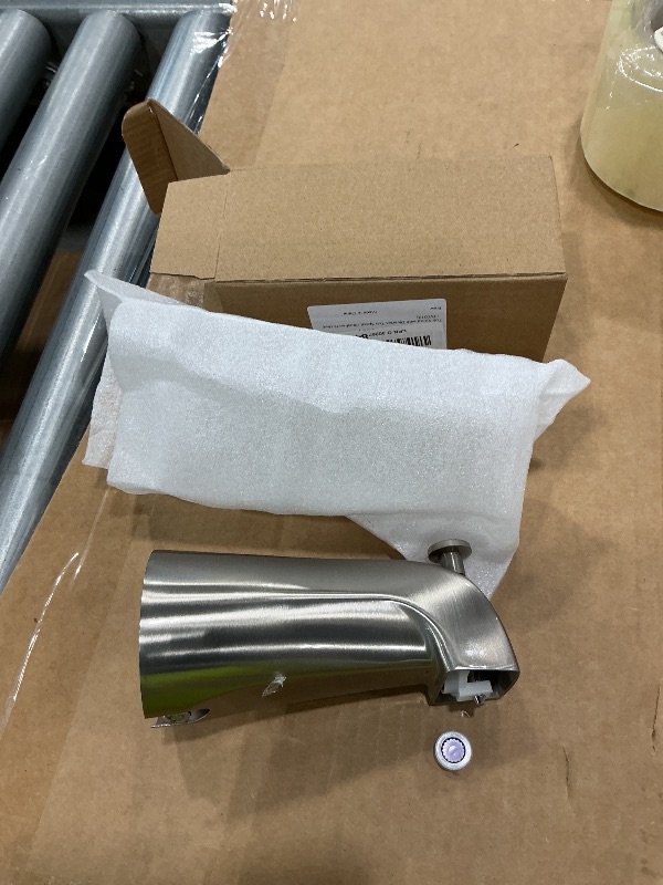 Photo 1 of **Missing parts only whats in picture* Tub Spout with Pull Down Diverter – Slip-Fit Bathtub Faucet Spout Replacement, 1/2” Copper Pipe Connection, Easy Installation, Universal for Bathroom Shower (Brushed Nickel)