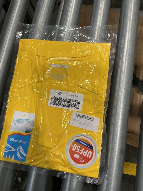 Photo 1 of *Factory Sealed*
MAGCOMSEN Women's Polo Shirts V-Neck Short Sleeve UPF 50+ Sun Protection Collared Golf Shirt Work Summer Tops Yellow L
