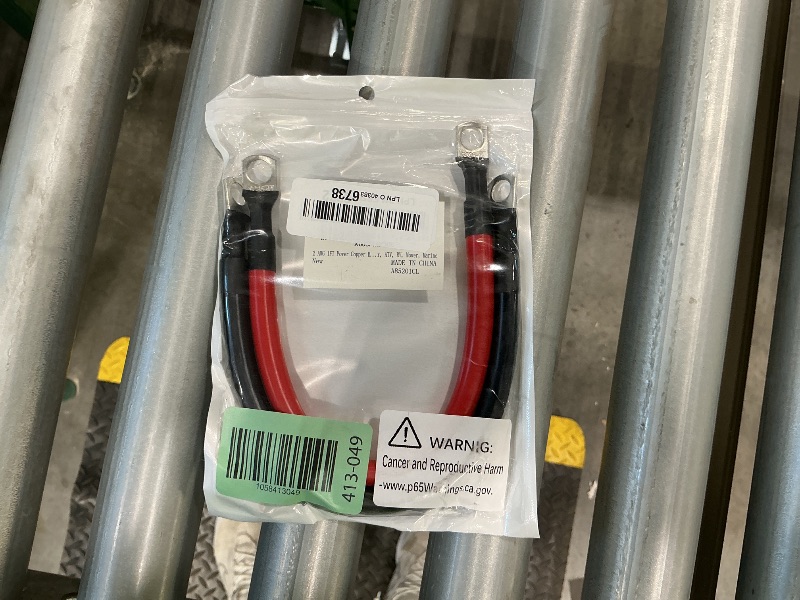 Photo 1 of 2 AWG Battery Cable 2AWG Gauge Pure Copper Battery Inverter Cables with 3/8 in Lugs Both Ends Power Inverter Wire Set for Automotive Solar Marine Boat RV Car Motorcycle Red and Black (1FT)
