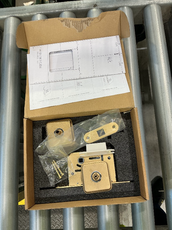 Photo 1 of ***See Notes***Pocket Door Lock Hardware Set - Privacy Handle with Hidden Pull & Recessed Latch, Fit for 1 9/16" to 2" The Thick of Wooden Doors (Square Gold)