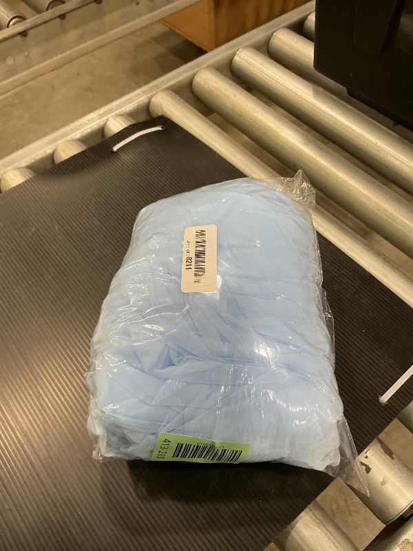 Photo 1 of 10x10ft Baby Blue Tulle Backdrop Curtain for Parites, Sheer Backdrop Curtains for Wedding Baby Shower Birthday Party Photo Shoot Decorations