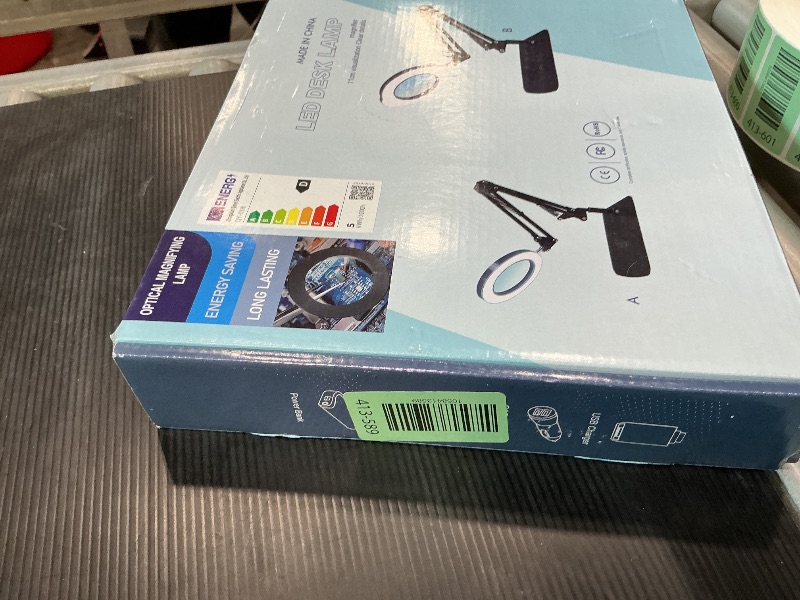 Photo 1 of 15X Magnifying Glass Desk Lamp with Metal Base, 5 Color Modes 10 Levels Adjustable Brightness, 360° Rotatable Flexible Aluminum Arms – Ideal for Reading, Crafting, Close Work, Eye-Caring Table Lamp