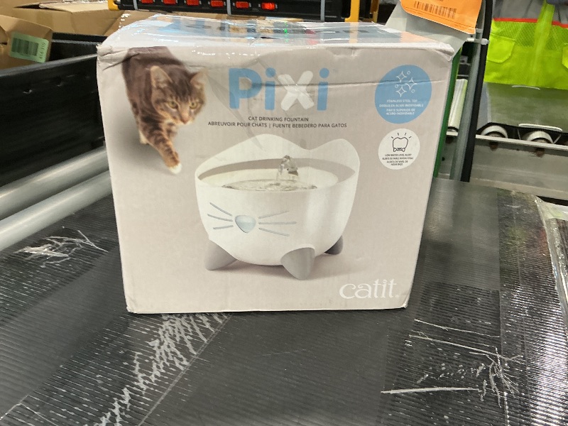 Photo 1 of *Item Is Dirty - Check clerk notes*
Catit PIXI Drinking Fountain – Cat Water Fountain with Triple Filter and Ergonomic Drinking Options, Stainless Steel