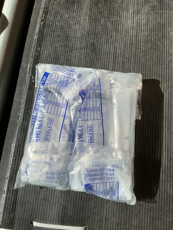 Photo 1 of 4 Pack 60mL Large Syringe for Liquid with Tip Cap, Plastic Liquid Syringes Individually Sterile Sealed