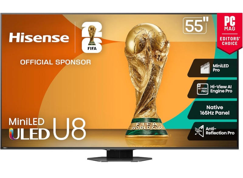 Photo 1 of ***MAJOR DAMAGE*** Hisense 55" Class U8 Mini-LED ULED 4K UHD Google Smart TV
