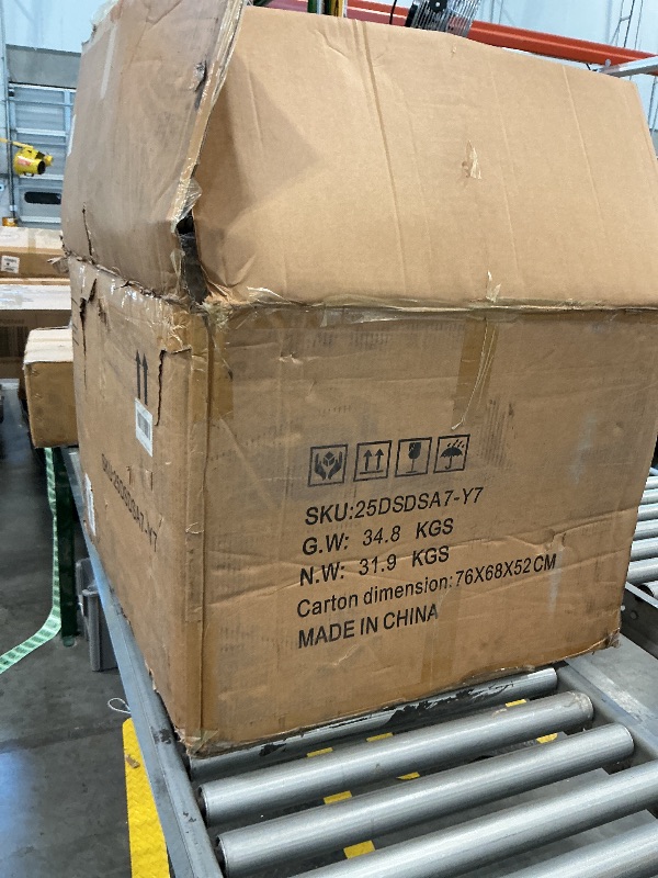 Photo 1 of ***PARTIAL SET*** Shintenchi 7 Pieces Outdoor Patio Sectional Sofa Couch, Silver Gray PE Wicker Furniture Conversation Sets with Washable Cushions & Glass Coffee Table for Garden, Poolside, Backyard (Aegean Blue)