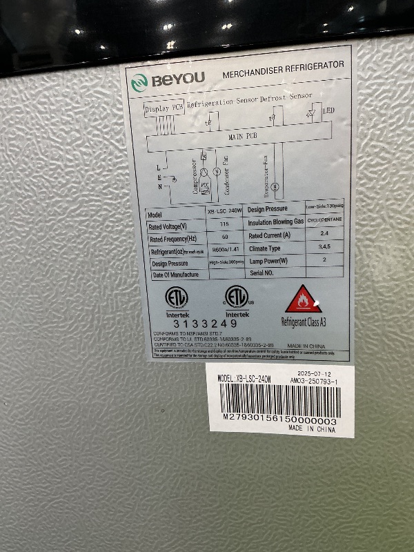 Photo 1 of *USED*
BEYOU Beverage Refrigerator, 8.5 cu. Ft Commercial Refrigerator Merchandiser with single Glass Door, Display Fridge for Living Room, Bar, Garage?Black? *See Clerk Notes*