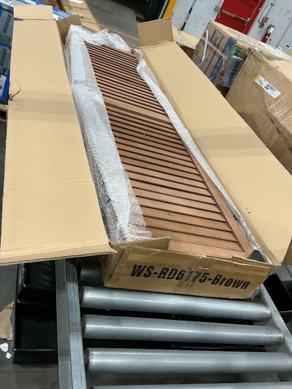 Photo 1 of 6 Panel Wood Room Divider 5.75 Ft Tall Privacy Wall Divider Folding Wood Screen 68.9" x 15.75" Each Panel for Home Office Bedroom Restaurant ?Brown?