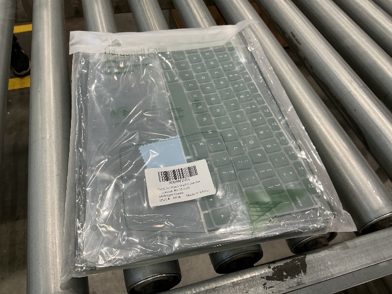 Photo 1 of **MINOR DAMAGE**
EooCoo Hard Case Compatible with MacBook Air 13.3 inch M1 Chip 2021-2018 with Retina Display, Air 13.3 inch Plastic Protective Case, Transparant Keyboard Cover + Screen Protector, Matte Midnight Green