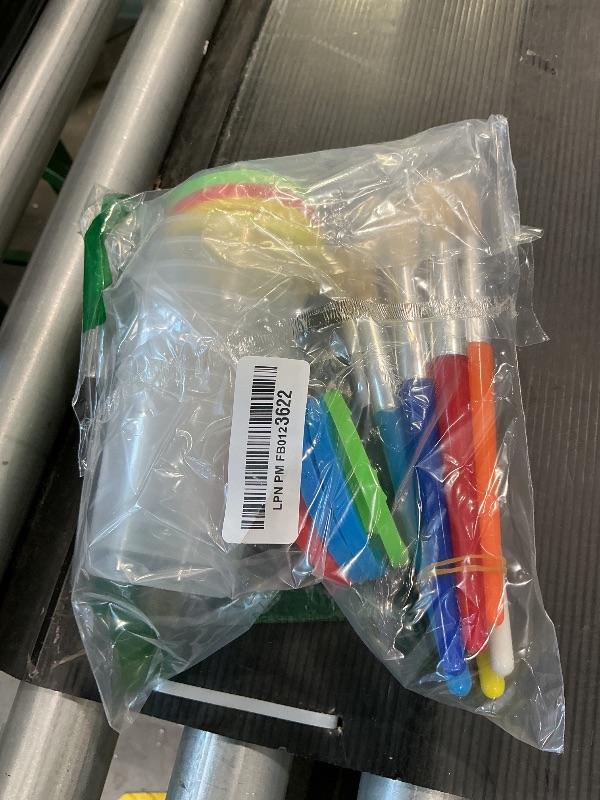 Photo 1 of 10 Pieces Assorted Colored Paint Brushes Set in 10 Colors and 8 Pieces Spill Proof Paint Cups for Kids School Supplies Art Class