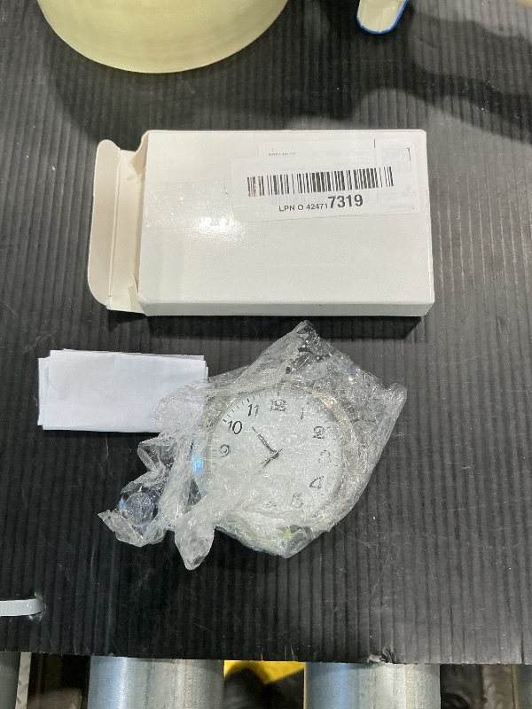 Photo 1 of 2-1/8 Inch (55 mm) Quartz Clock Insert, Zinc-Alloy Metal Case, Arabic Numeral, White Face (Silver)