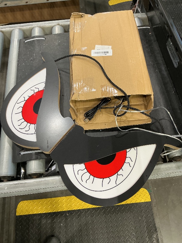 Photo 1 of ***SEE CLERK COMMENTS*** BlcTec Halloween Decorations Spooky Eyes Lights, 20 Inch Large Wooden Halloween Window Eye Lights with 7 Color Modes and USB/Battery Operated for Home, Wall, Window, Trees Décor, Style A