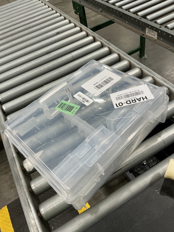 Photo 1 of *Missing Parts*
IRIS USA 4" x 6" Photo Storage Box Craft Keeper, Transparent Handle Container with 16 Organization Holder Cases for Pictures, Tasks, Scrapbooking, Stationery Storage, Clear