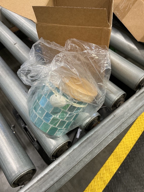 Photo 1 of ***SEE CLERK COMMENTS*** MKOSAB Qtip Holder for Bathroom ,Bathroom Canisters for Cotton Balls,Swabs,Floss Picks,Hair Ties,Mosaic Glass Apothecary Jars with Lids ,Vanity Organizer and Storage,Coastal Decor with Shells (Blue)