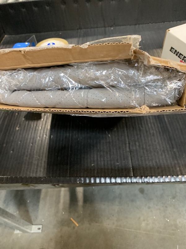 Photo 1 of 1-Pack Leather Front Car Seat Covers - Bottom Car Seat Covers Fully Wrapped, Non-Slip and Waterproof, Fits Most Vehicles Gray