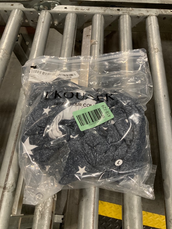 Photo 1 of **DIFFERENT PATTERN FROM PHOTO** Ekouaer Womens Pajama Sets Short Sleeve Lounge Sets for Women Jogger Pajama Set 2 Piece Pj Sets Black L