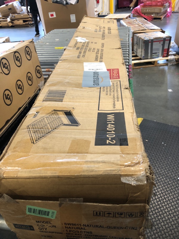 Photo 1 of ***NO MATTRESS**FRAME ONLY** Baxton Studio Glennis Platform with Woven Rattan, Queen, Natural Brown