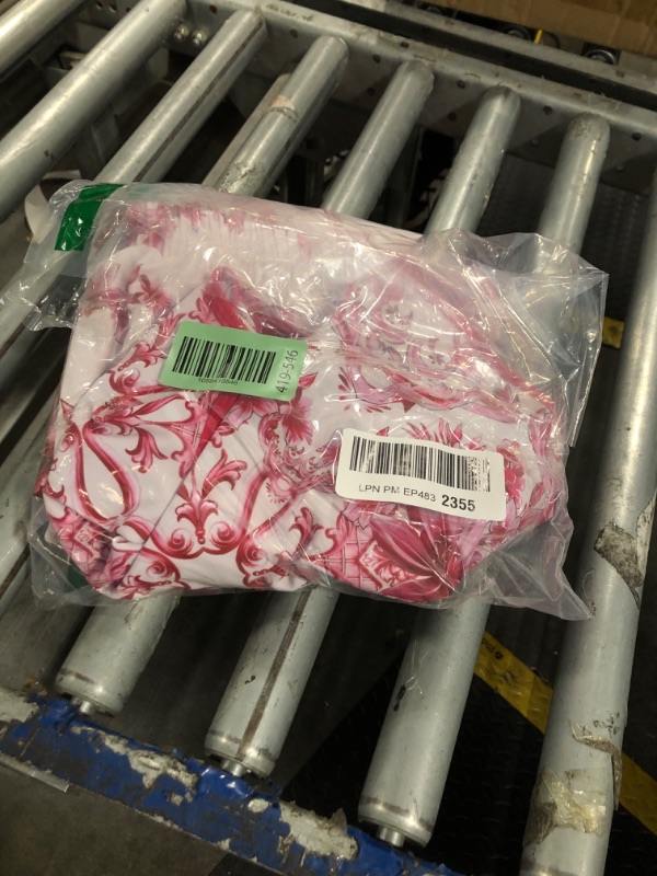 Photo 1 of FLAXMAKER Lily and Majolica Series Intertwine Pattern Print Sling One Piece Swimsuit and Skirt (US, Alpha, Small, Regular, Regular, Red #1 Swimsuit and Skirt)