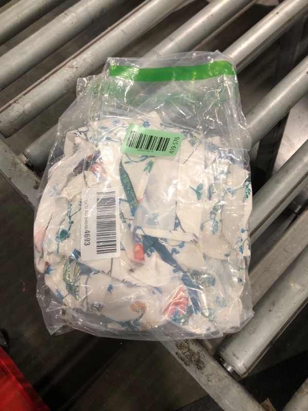 Photo 1 of BEAUDRM Women's Elegant Bow Front Ruffle Trim Mock Neck Flounce Cap Sleeve Button Front Regular Fit Blouse Shirt Top Multicolor X-Large