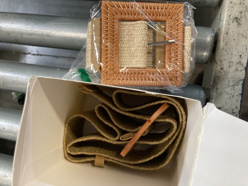 Photo 1 of ***MISSING ONE BELT****   Syhood 3 Pieces Straw Woven Elastic Waist Belt for Women Bohemian Dress Braided Belt (Black, Khaki, Beige,Fit Waist Size Below 36'')