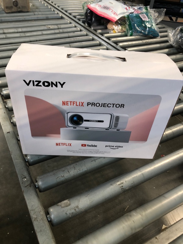 Photo 1 of [Netflix Licensed/Dolby Audio] Smart Projector with WiFi and Bluetooth, VIZONY Native 1080P Projector with Apps Built in Netflix, Youtube, Hulu, Disney+, Portable Mini Projector for Indoor/Outdoor