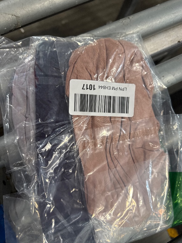 Photo 1 of ** missing blue** SATINIOR 4 Pieces Turbans for Women Soft Pre Tied Knot Fashion Pleated Cancer Turban Cap Chemo Headwrap Sleep Hat, 4 Colors(Black, Khaki, Navy Blue, Gray)