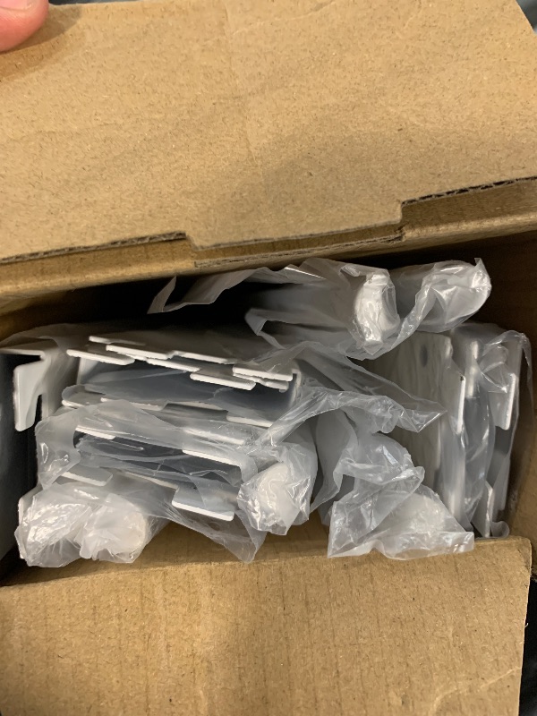 Photo 1 of *****5Pack INSTEAD OF 12******Shelf Brackets for Twin Track System Adjustable Wire Shelf End Bracket Closet Organization Heavy Duty Shelf Track Locking Shelf Brackets (White, 11.8 inch)