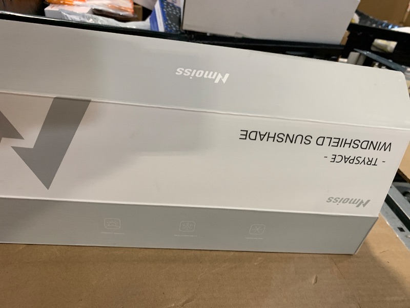 Photo 1 of [2025 Upgrade] Nmoiss Windshield Sun Shade Umbrella - [Vinyl Coating Heat Shield] Protect Car from Sun Rays & Heat Damage Keep Cool and Protect Interior, Spring Structure Edge Medium 56" L x 31" W