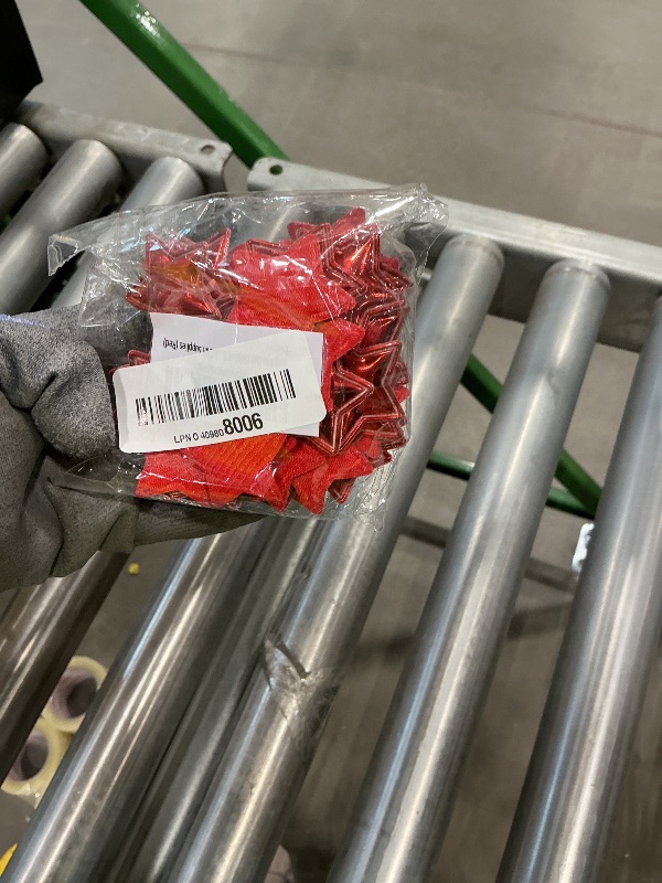 Photo 1 of 100 Pieces Glitter 5 Star PU Padded Fabric Felt Appliques Sew on Patches for DIY Birthday Wedding Cake Topper Scrapbook Hair Accessories Craft Supplies (Red)